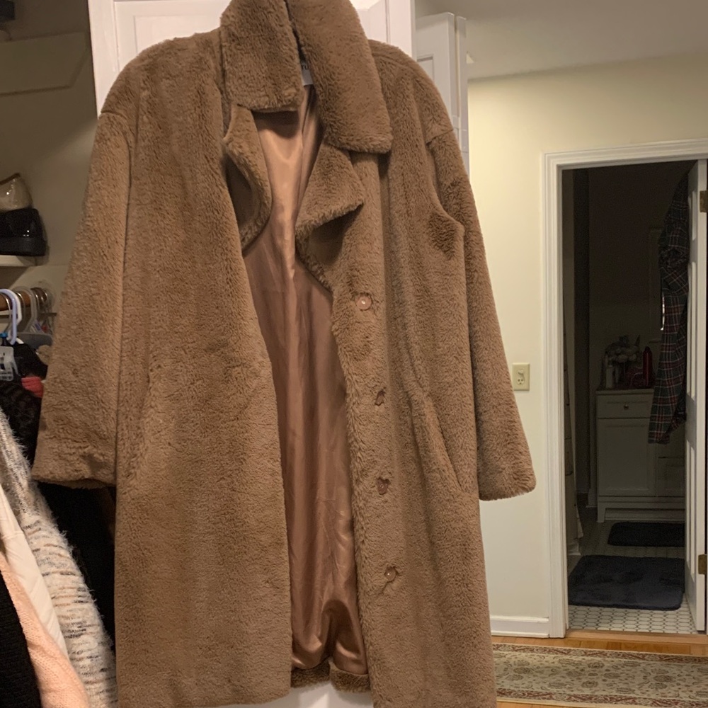 Stand Studio Teddy Coat in Camel Brown
